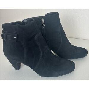 Sam Edelman Black Suede Leather Margaret Ankle Booties Size 8